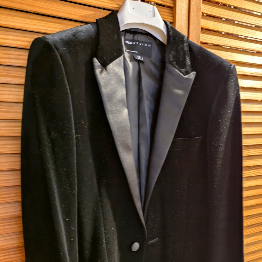 Black Suede Tuxedo Jacket